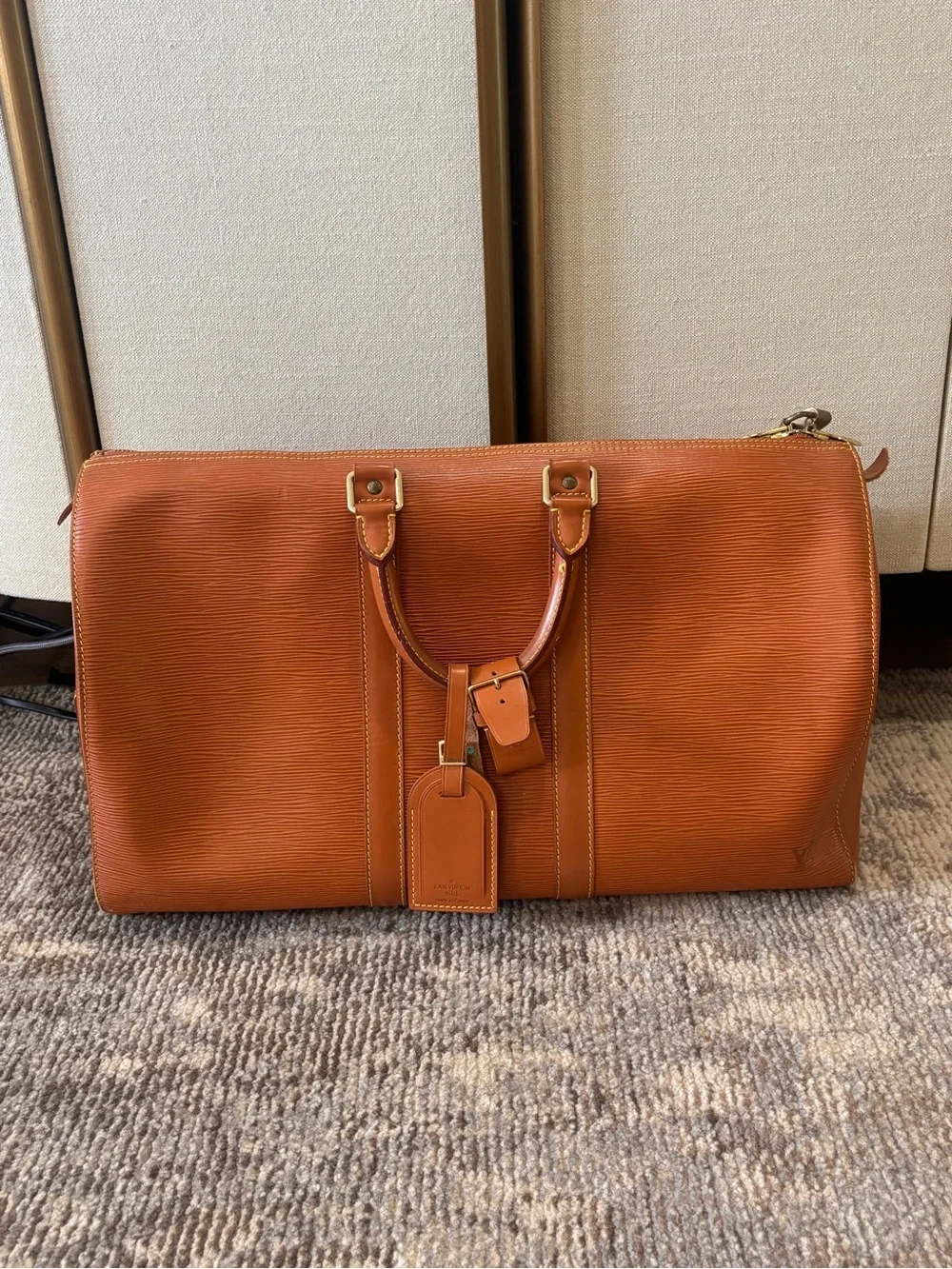 Authentic Louis Vuitton keepall 45 Epi brown cipango travel unisex